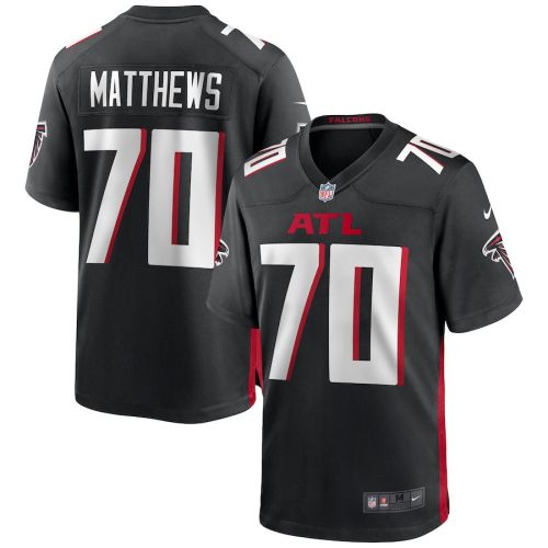 Jake Matthews 70 Atlanta Falcons Men's Game Jersey - Black