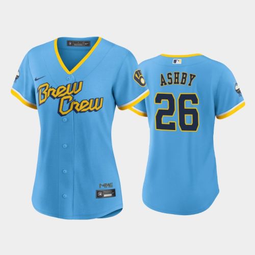 Aaron Ashby 26 Milwaukee Brewers Powder Blue 2022-23 City Connect Women's Jersey