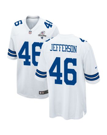 Malik Jefferson 46 Dallas Cowboys 2023 Playoffs Patch Game Men Jersey - White