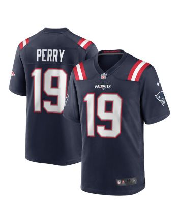 Malcolm Perry 19 New England Patriots Men Game Jersey - Navy