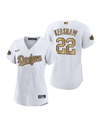 Women Los Angeles Dodgers Clayton Kershaw White 2022-23 All-Star Game Jersey