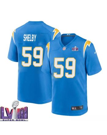 Ty Shelby 59 Los Angeles Chargers Super Bowl LVIII Men Home Game Jersey - Powder Blue