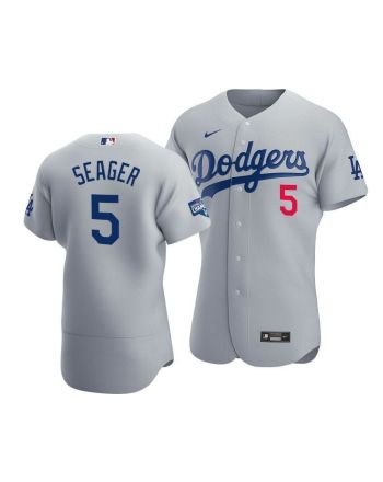 Men's Los Angeles Dodgers Corey Seager 5 2020 World Series Champions Alternate Jersey Gray