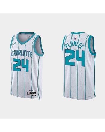 Charlotte Hornets Mason Plumlee 24 2022-23 Association Edition White Men Jersey Swingman