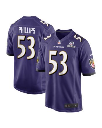 Del'Shawn Phillips 53 Baltimore Ravens 2024 Divisional Patch Game Men Jersey - Purple