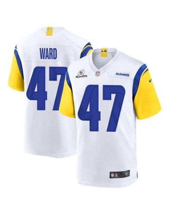 Alex Ward 47 Los Angeles Rams 2023 Playoffs Patch Game Men Jersey - White