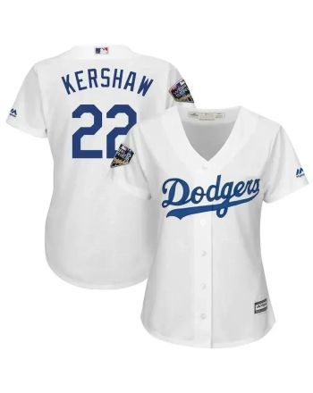 Clayton Kershaw Los Angeles Dodgers Women's 2018 World Series Cool Base Player Jersey - White