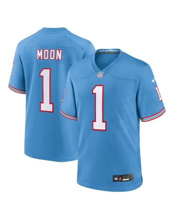 Warren Moon 1 Tennessee Titans Oilers Throwback Retired Men Game Jersey - Light Blue