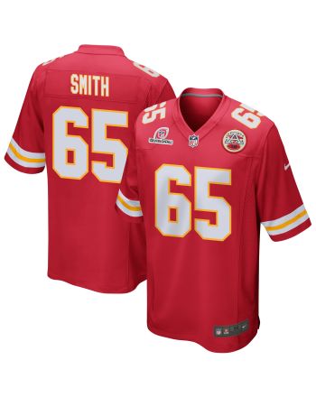 Trey Smith 65 Kansas City Chiefs 2024 Divisional Patch Game Men Jersey - Red