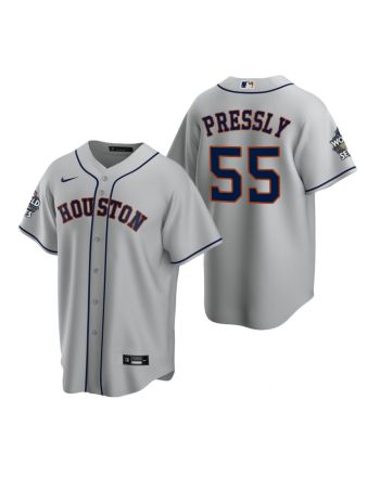 Men's Houston Astros Ryan Pressly 55 Gray 2022-23 World Series Jersey