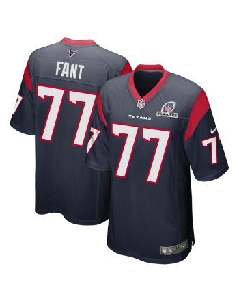 George Fant 77 Houston Texans 2023 Playoffs Patch Game Men Jersey - Navy