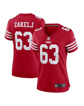 Nick Zakelj San Francisco 49ers Women's Game Player Jersey - Scarlet