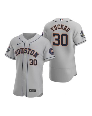 Houston Astros Kyle Tucker 30 Gray 2022-23 World Series Jersey