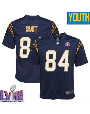 Stone Smartt 84 Los Angeles Chargers Super Bowl LVIII YOUTH Alternate Game Jersey - Navy