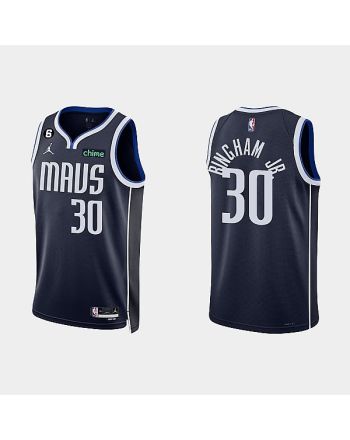 Dallas Mavericks 30 Marcus Bingham Jr. 2022-23 Statement Edition Navy Men Jersey