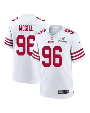 T.Y. McGill 96 San Francisco 49ers 2024 Divisional Patch Game Men Jersey - White