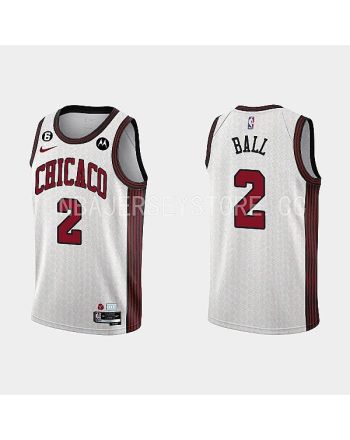 Chicago Bulls 2 Lonzo Ball 2022-23 City Edition White Men Jersey