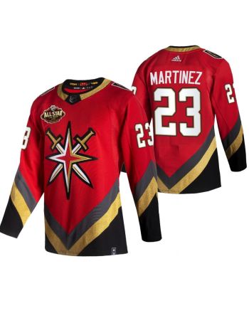 Men Vegas Golden Knights 23 Alec Martinez 2023 All-Star Red Jersey Reverse Retro Jersey