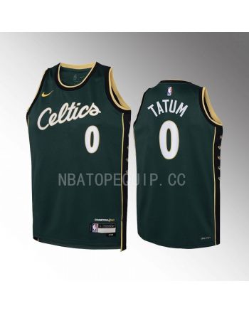 Boston Celtics Jayson Tatum 0 City Edition Green Youth Jersey Swingman