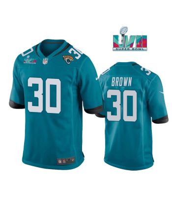 Montaric Brown 30 Jacksonville Jaguars Super Bowl LVII Super Bowl LVII Teal Men Game Jersey