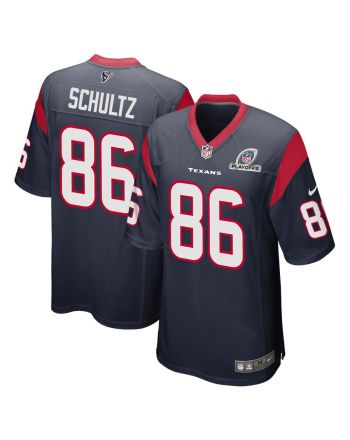 Dalton Schultz 86 Houston Texans 2023 Playoffs Patch Game Men Jersey - Navy