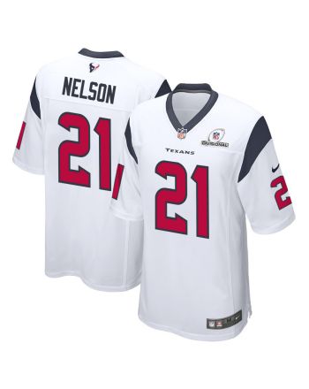 Steven Nelson 21 Houston Texans 2024 Divisional Patch Game Men Jersey - White