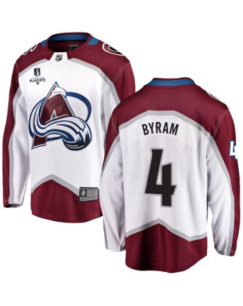 Bowen Byram 4 Colorado Avalanche Stanley Cup 2023 Playoffs Patch Away Breakaway Men Jersey - White