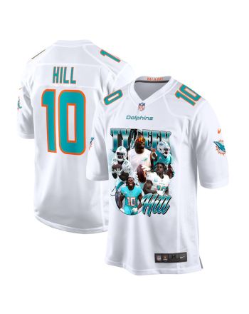 Tyreek Hill 10 Signed Miami Dolphins Cheetah Game Men Jersey - White