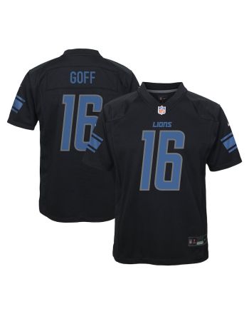 Jared Goff 16 Detroit Lions YOUTH Fashion Game Jersey - Black