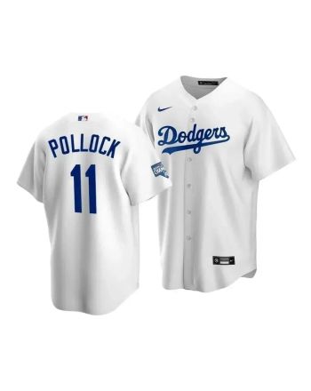 Men's Los Angeles Dodgers A.j. Pollock 11 2020 World Series Champions White Home Jersey