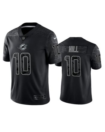 Tyreek Hill 10 Miami Dolphins Black Reflective Limited Jersey - Men