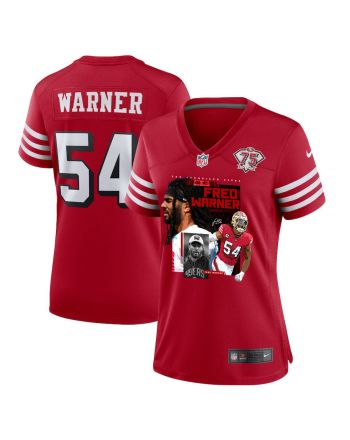 Fred Warner 54 San Francisco 49ers The Fredator Signed Women Game Jersey - Scarlet