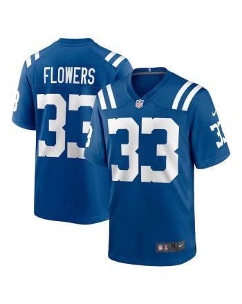 Dallis Flowers 33 Indianapolis Colts Men Game Jersey - Royal