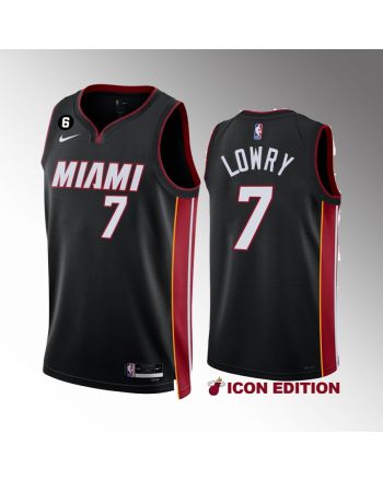 Miami Heat Kyle Lowry 7 2022-23 Icon Edition Black Jersey NO.6 Patch