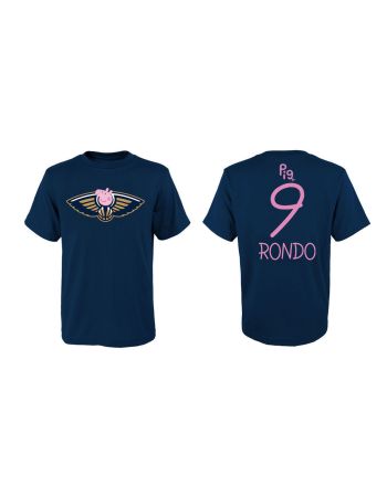 Rajon Rondo 9 New Orleans Pelicans Pig Print T-Shirt - Navy