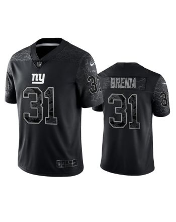 Matt Breida 31 New York Giants Black Reflective Limited Jersey - Men