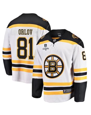 Dmitry Orlov 81 Boston Bruins Stanley Cup 2023 Playoffs Patch Away Breakaway Men Jersey - White