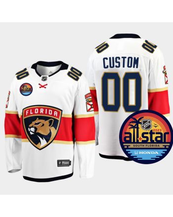 Men Florida Panthers Custom 00 2023 NHL All-Star Away White Jersey