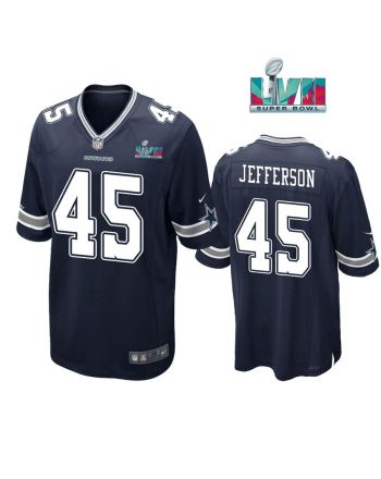 Malik Jefferson 45 Dallas Cowboys Super Bowl LVII Super Bowl LVII Navy Men Game Jersey