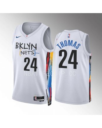 Brooklyn Nets Cam Thomas 24 2022-23 City Edition White Jersey Swingman