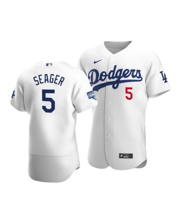 Men's Los Angeles Dodgers Corey Seager 5 2020 World Series Champions Home Jersey White