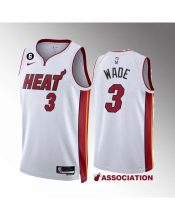 Dwyane Wade 3 Miami Heat White Association Edition 2022-23 Jersey NO.6 Patch