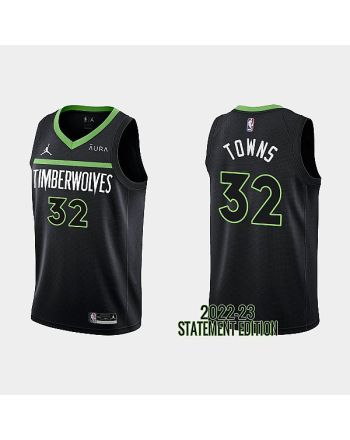 Minnesota Timberwolves Karl-Anthony Towns 32 Black 2022-23 Statement Edition Men Jersey