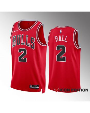 Lonzo Ball 2 2022-23 Chicago Bulls Red Icon Edition Jersey Swingman