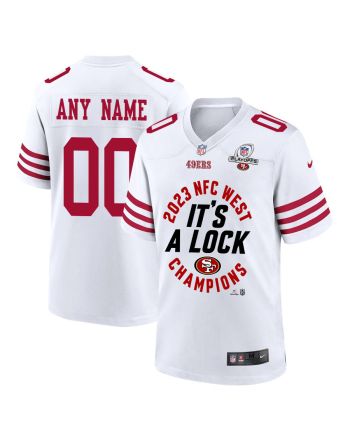 San Francisco 49ers 2023 NFC West Champions It's A Lock Game Men Custom Jersey - White