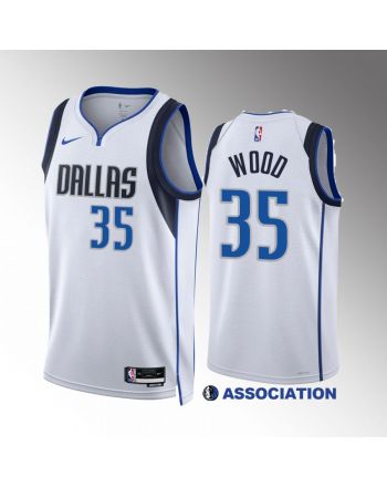 Christian Wood 35 2022-23 Dallas Mavericks White Association Edition Jersey Swingman