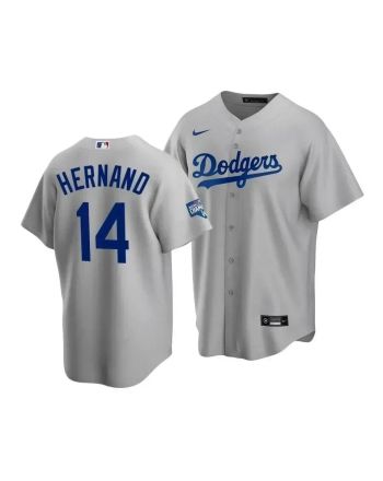 Men's Los Angeles Dodgers Enrique Hernandez 14 2020 World Series Champions Gray Alternate Jersey