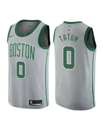 Men's Celtics Male Jayson Tatum 0 City Edition Gray Jersey