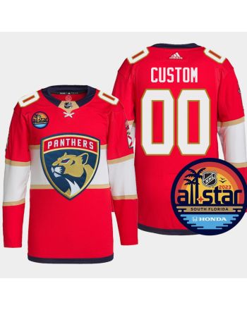 Custom 00 Florida Panthers Red Jersey 2023 NHL All-Star