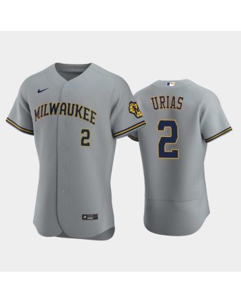 Milwaukee Brewers 2 Luis Urias Road Team Gray Jersey Jersey